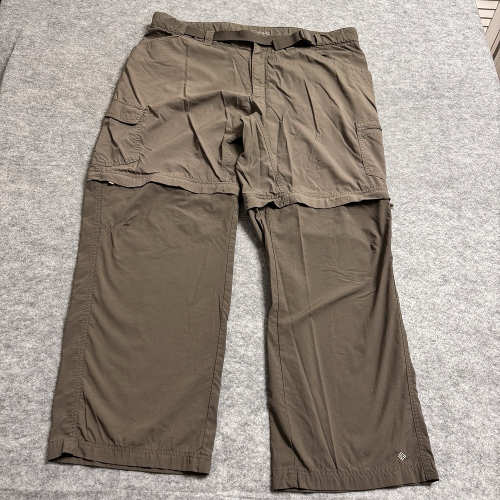 Columbia Pants Mens 40x30 Brown Convertible Hiking Outdoor Omni Wick Zip Off